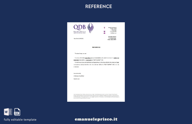 modello di riferimento per la chiusura della banca di sviluppo del Qatar in stil